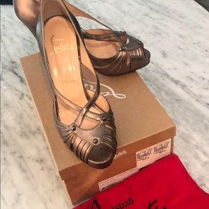 Christian Louboutin Scissor bronze platforms 39.5